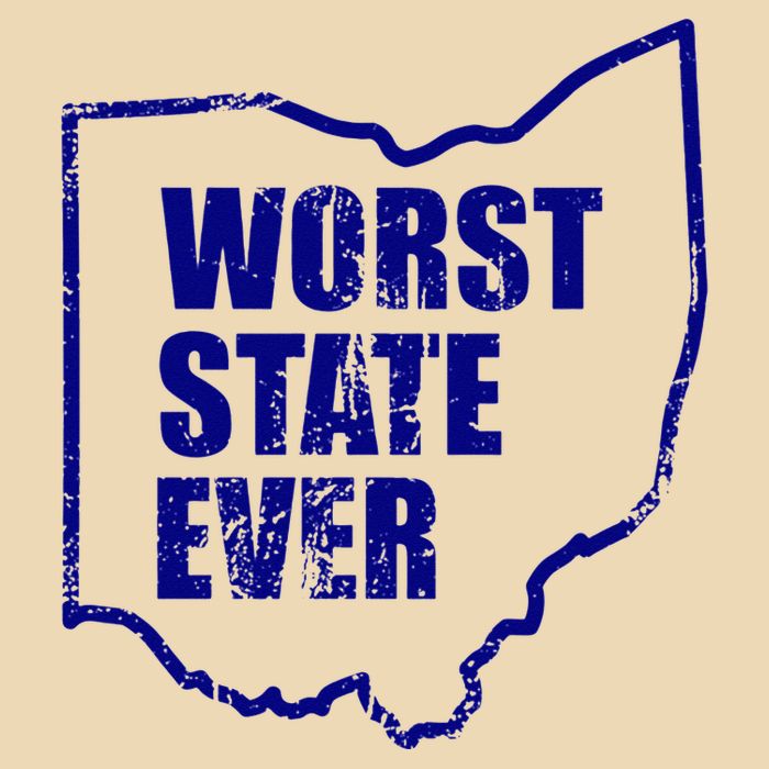 Distressed Worst State Ever Ohio Michigan Sports Fan Zip Tote Bag