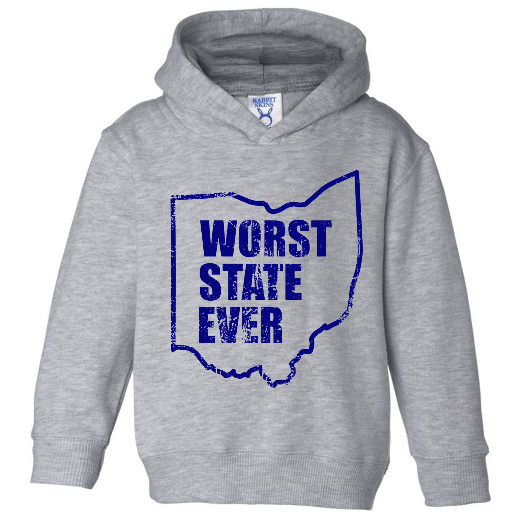 Distressed Worst State Ever Ohio Michigan Sports Fan Toddler Hoodie