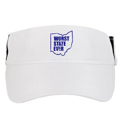 Distressed Worst State Ever Ohio Michigan Sports Fan Adult Drive Performance Visor