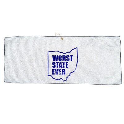 Distressed Worst State Ever Ohio Michigan Sports Fan Large Microfiber Waffle Golf Towel
