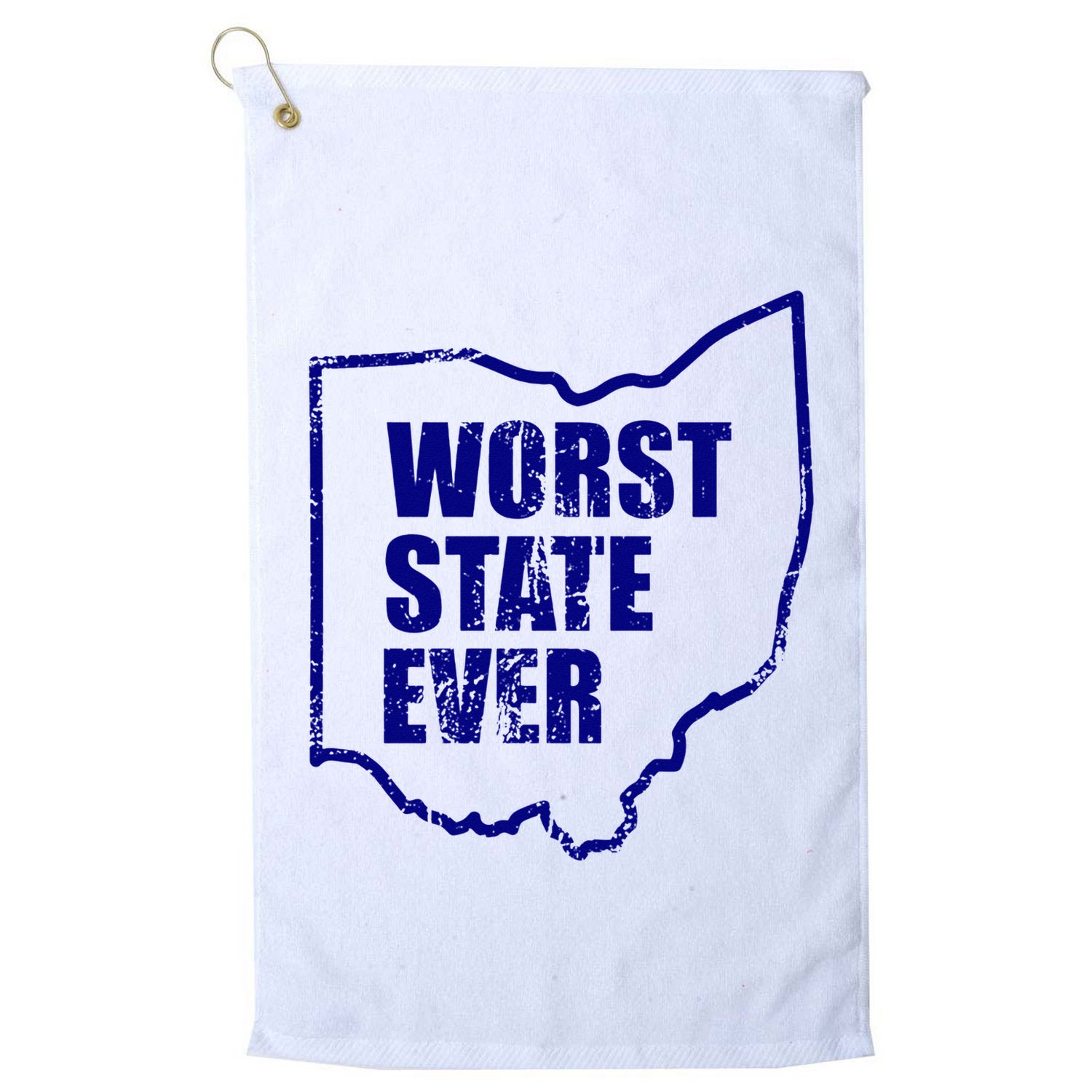Distressed Worst State Ever Ohio Michigan Sports Fan Golf Towel