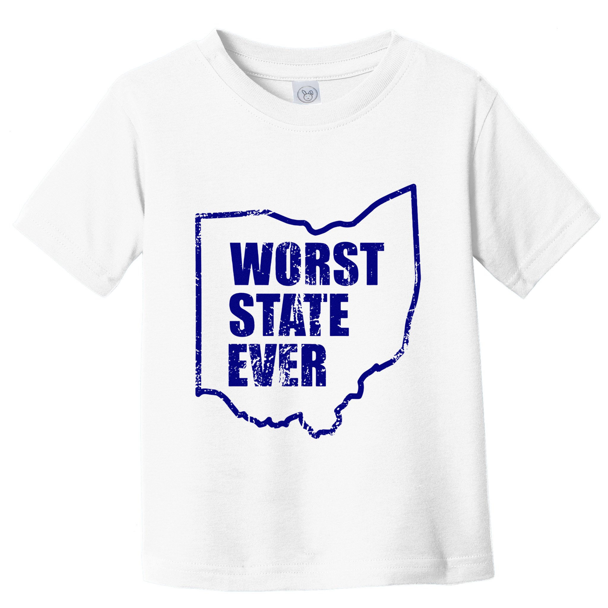 Distressed Worst State Ever Ohio Michigan Sports Fan Toddler T-Shirt