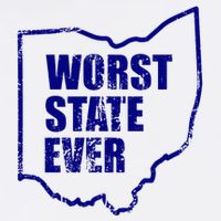 Distressed Worst State Ever Ohio Michigan Sports Fan Toddler T-Shirt