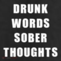 Drunk Words Sober Thoughts 11oz C Handle Ceramic Mug