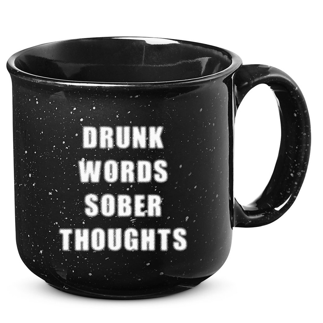 Drunk Words Sober Thoughts 15oz Campfire Ceramic Mug