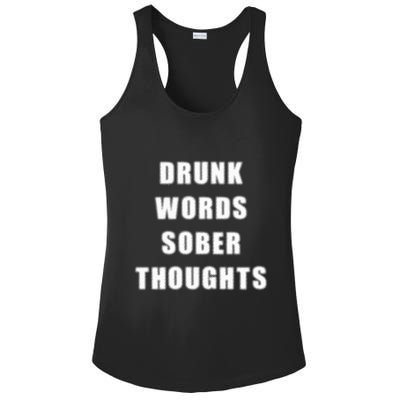 Drunk Words Sober Thoughts Ladies PosiCharge Competitor Racerback Tank