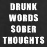 Drunk Words Sober Thoughts Large Microfiber Waffle Golf Towel