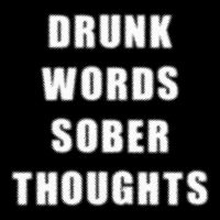 Drunk Words Sober Thoughts Cropped Pullover Crew