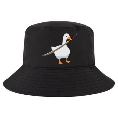 Duck with sword Duck wielding a Katana knife Goose Cool Comfort Performance Bucket Hat