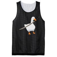 Duck with sword Duck wielding a Katana knife Goose Mesh Reversible Basketball Jersey Tank