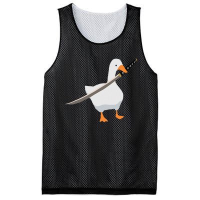 Duck with sword Duck wielding a Katana knife Goose Mesh Reversible Basketball Jersey Tank