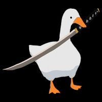 Duck with sword Duck wielding a Katana knife Goose Magnet