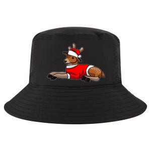 Deer Wearing Santa Hat And Sweater Christmas Gift Cool Comfort Performance Bucket Hat