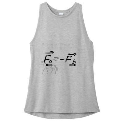Design With Sir Isaac Newtons Third Law Ladies PosiCharge Tri-Blend Wicking Tank
