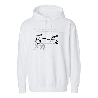 Design With Sir Isaac Newtons Third Law Garment-Dyed Fleece Hoodie