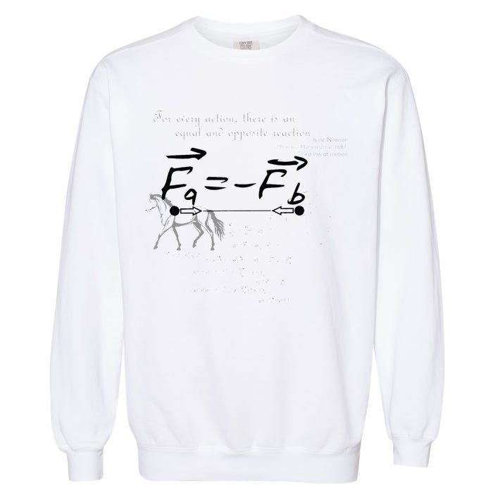 Design With Sir Isaac Newtons Third Law Garment-Dyed Sweatshirt