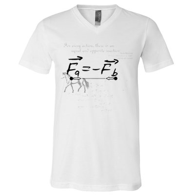 Design With Sir Isaac Newtons Third Law V-Neck T-Shirt