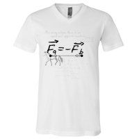 Design With Sir Isaac Newtons Third Law V-Neck T-Shirt