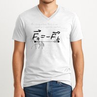 Design With Sir Isaac Newtons Third Law V-Neck T-Shirt