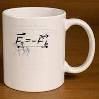 Design With Sir Isaac Newtons Third Law 11oz C Handle Ceramic Mug