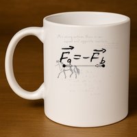 Design With Sir Isaac Newtons Third Law 11oz C Handle Ceramic Mug