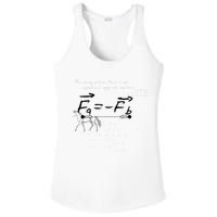Design With Sir Isaac Newtons Third Law Ladies PosiCharge Competitor Racerback Tank