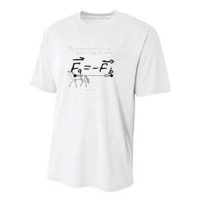 Design With Sir Isaac Newtons Third Law Youth Performance Sprint T-Shirt