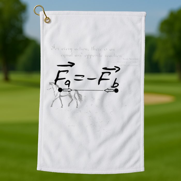 Design With Sir Isaac Newtons Third Law Golf Towel