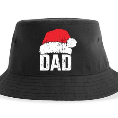 Dad With Santa Claus Hat Matching Family Christmas Pajama Sustainable Bucket Hat