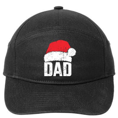 Dad With Santa Claus Hat Matching Family Christmas Pajama 7-Panel Snapback Hat