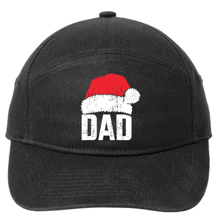 Dad With Santa Claus Hat Matching Family Christmas Pajama 7-Panel Snapback Hat