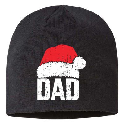 Dad With Santa Claus Hat Matching Family Christmas Pajama Sustainable Beanie