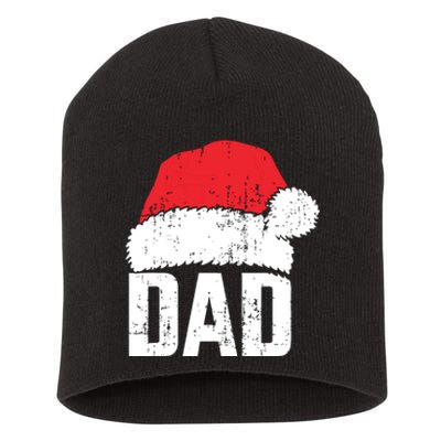 Dad With Santa Claus Hat Matching Family Christmas Pajama Short Acrylic Beanie