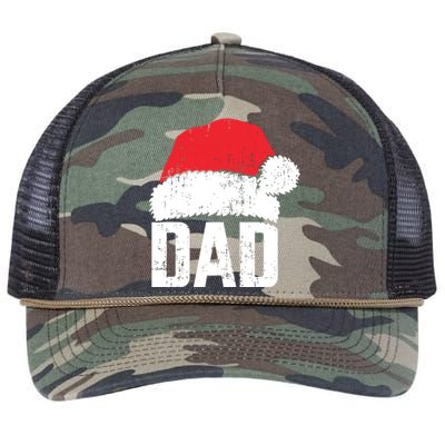 Dad With Santa Claus Hat Matching Family Christmas Pajama Retro Rope Trucker Hat Cap