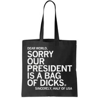 Dear World Sorry Our President Is A Bag Of Dicks Sincerely H Bag