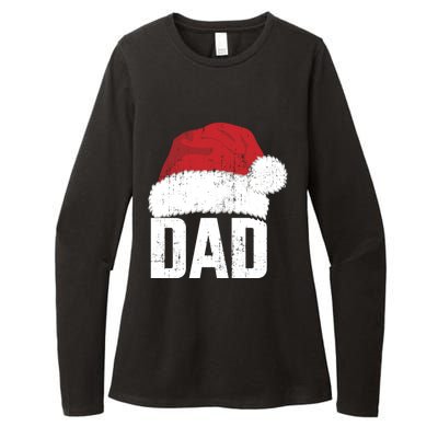 Dad With Santa Claus Hat Matching Family Christmas Pajama Gift Womens CVC Long Sleeve Shirt