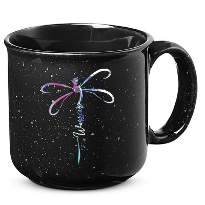 Dragonfly Warrior Semicolon Suicide Prevention Awareness 15oz Campfire Ceramic Mug