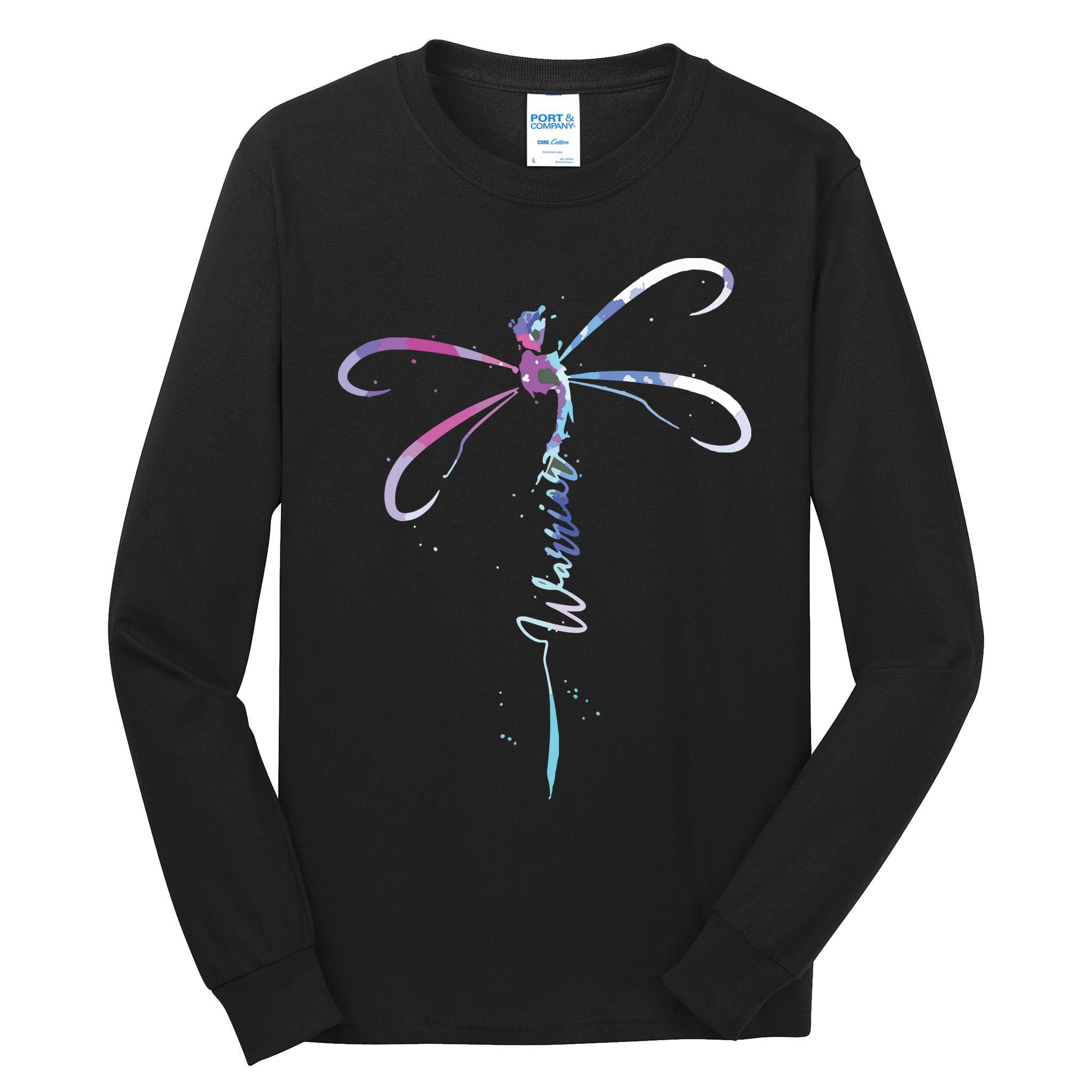 Dragonfly Warrior Semicolon Suicide Prevention Awareness Tall Long Sleeve T-Shirt
