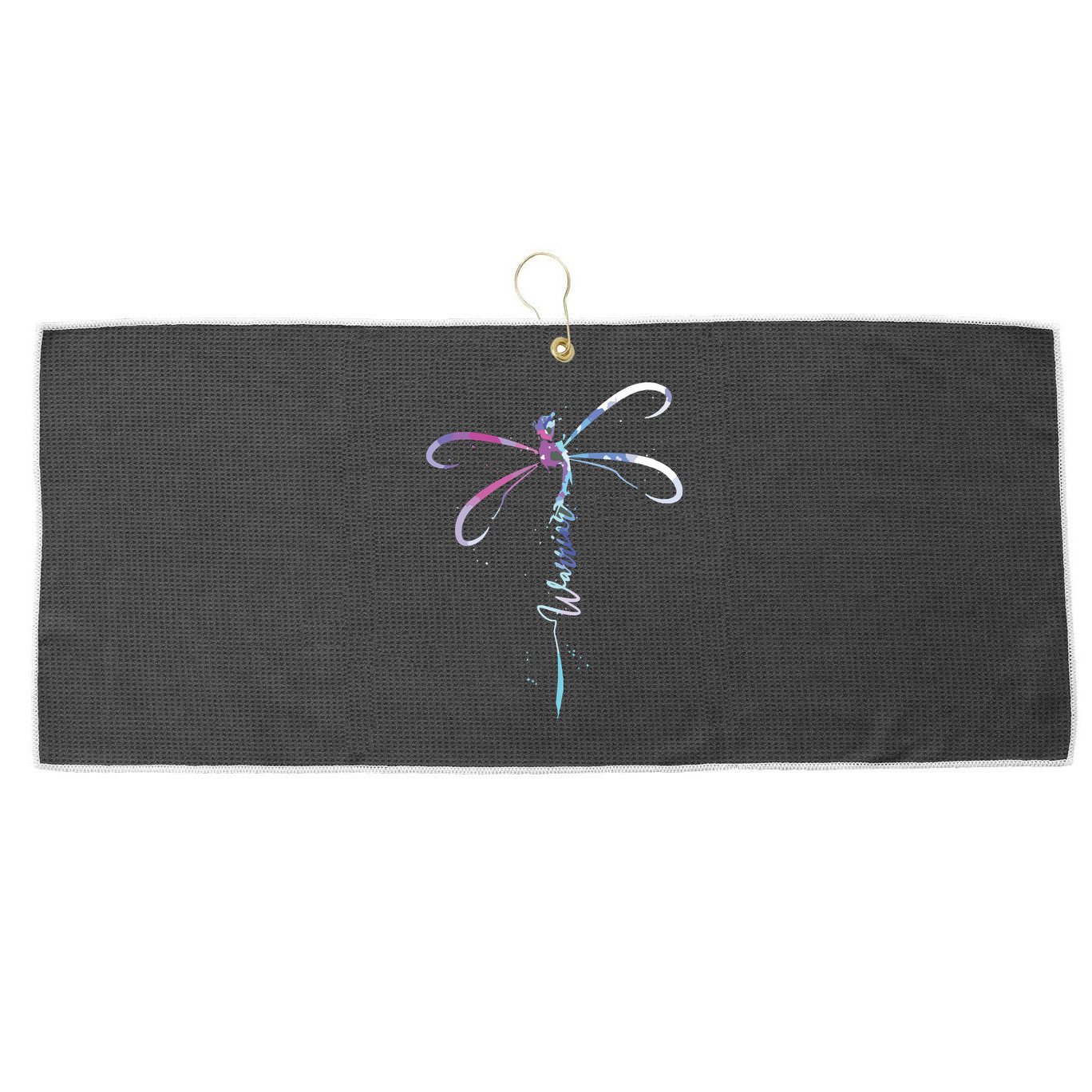 Dragonfly Warrior Semicolon Suicide Prevention Awareness Large Microfiber Waffle Golf Towel