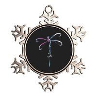 Dragonfly Warrior Semicolon Suicide Prevention Awareness Metallic Star Ornament