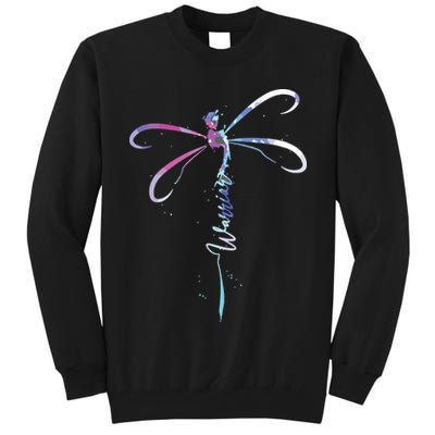 Dragonfly Warrior Semicolon Suicide Prevention Awareness Tall Sweatshirt
