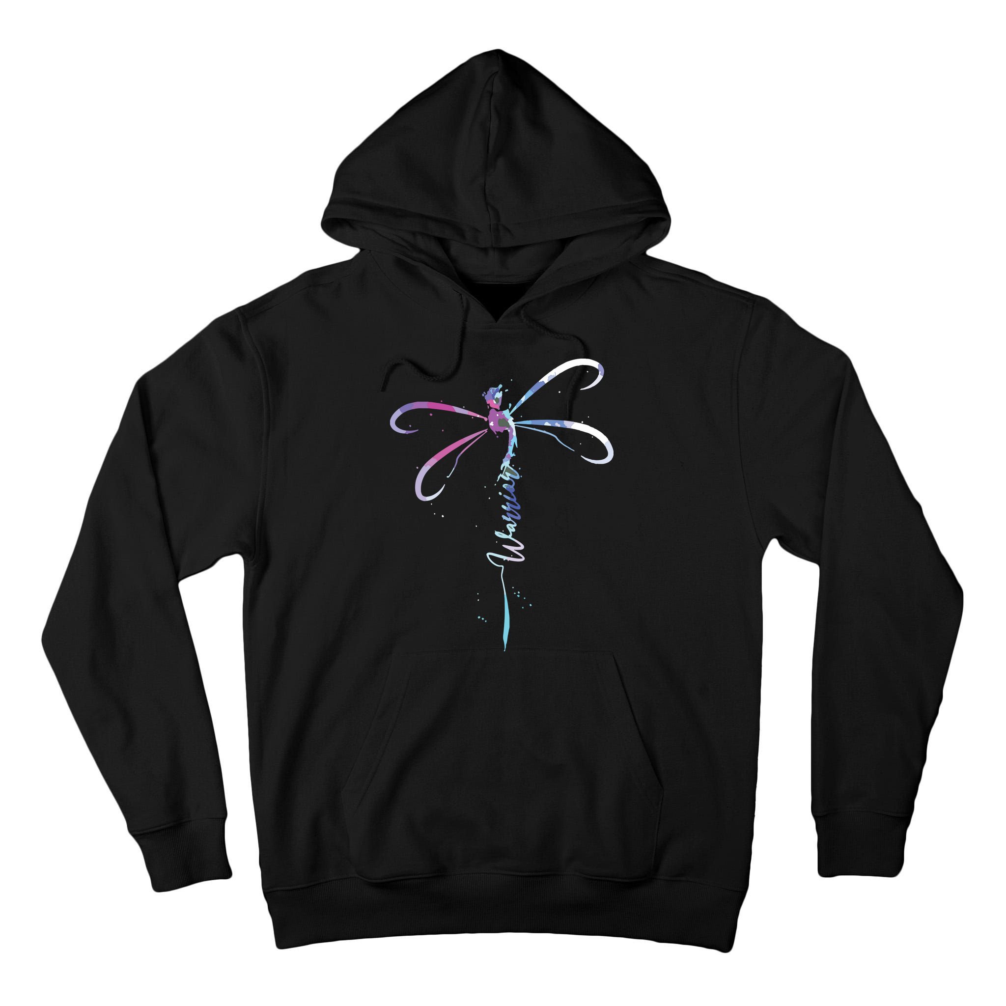 Dragonfly Warrior Semicolon Suicide Prevention Awareness Tall Hoodie