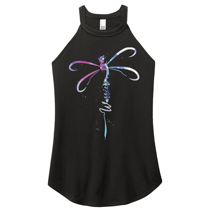 Dragonfly Warrior Semicolon Suicide Prevention Awareness Women's Perfect Tri Rocker Tank