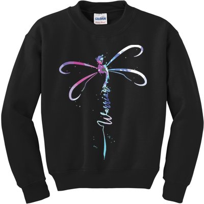 Dragonfly Warrior Semicolon Suicide Prevention Awareness Kids Sweatshirt