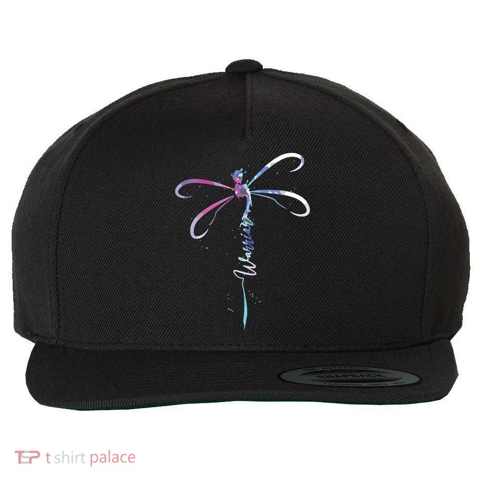 Dragonfly Warrior Semicolon Suicide Prevention Awareness Wool Snapback Cap