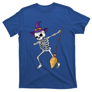 Dabbing Witch Skeleton Hat Halloween Funny Gift T-Shirt