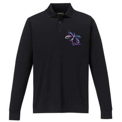 Dragonfly Warrior Suicide Prevention Awareness Performance Long Sleeve Polo