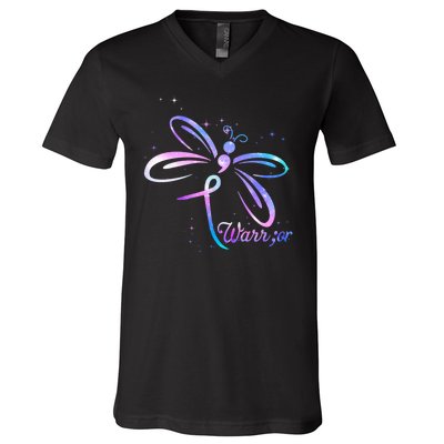 Dragonfly Warrior Suicide Prevention Awareness V-Neck T-Shirt