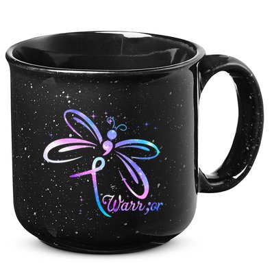 Dragonfly Warrior Suicide Prevention Awareness 15oz Campfire Ceramic Mug