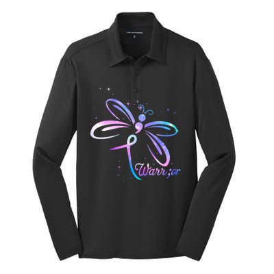 Dragonfly Warrior Suicide Prevention Awareness Silk Touch Performance Long Sleeve Polo